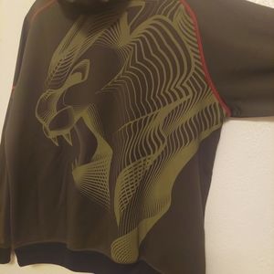 XL Nike LeBron James LBJ Basketball Zip Hoodie Lion Therma-fit Olive Green Red